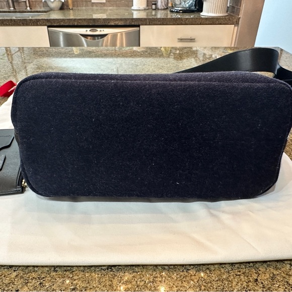 Alexander McQueen small black leather and denim THE BOW bag - Picture 9 of 16